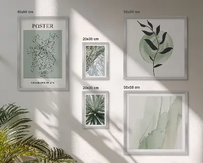 Set de 5 cuadros para salón con diseño de inspiraciones vegetales de la naturaleza