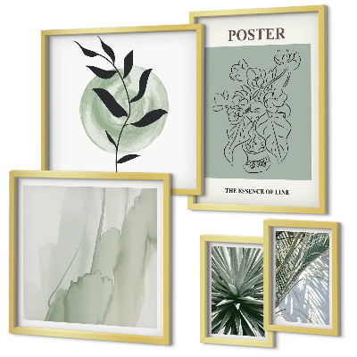 Set de 5 cuadros para salón Inspiraciones vegetales de la naturaleza