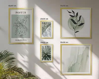 Set de 5 cuadros para salón con diseño de inspiraciones vegetales de la naturaleza