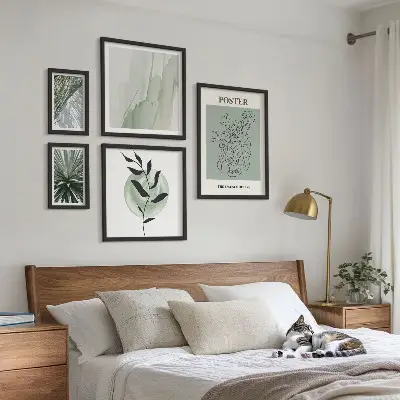 Set de 5 cuadros para salón con diseño de inspiraciones vegetales de la naturaleza