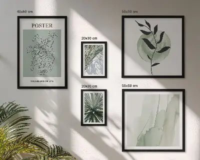 Set de 5 cuadros para salón con diseño de inspiraciones vegetales de la naturaleza