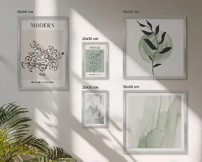 Decoración de pared para galería de arte estilo minimalista moderno