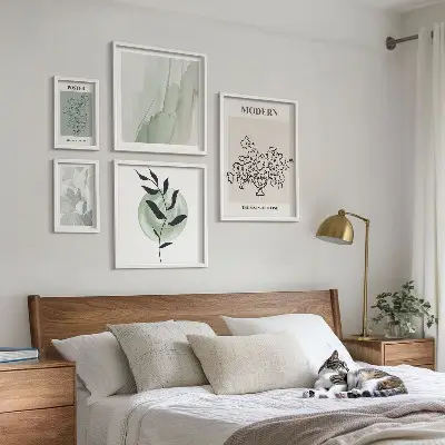 Decoración de pared para galería de arte estilo minimalista moderno