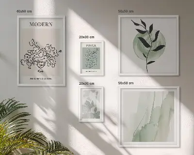 Decoración de pared para galería de arte estilo minimalista moderno