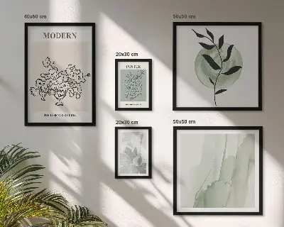 Decoración de pared para galería de arte estilo minimalista moderno