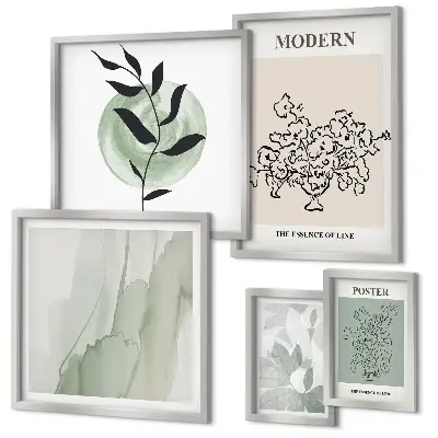 Decoración de pared para galería de arte estilo minimalista moderno