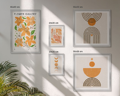 Conjunto de cuadros decorativos Flores y geometría con estilo