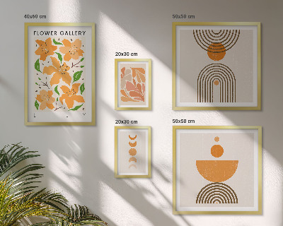 Conjunto de cuadros decorativos Flores y geometría con estilo