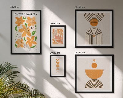 Conjunto de cuadros decorativos Flores y geometría con estilo