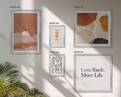 Set de 5 cuadros para salón Gráficos abstractos de sol con estilo