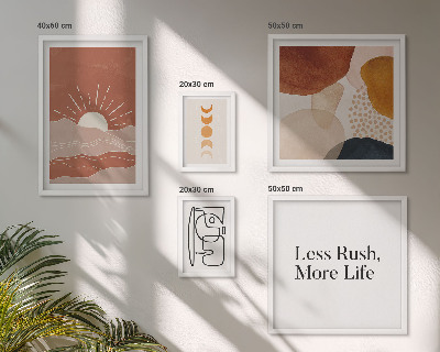 Set de 5 cuadros para salón Gráficos abstractos de sol con estilo
