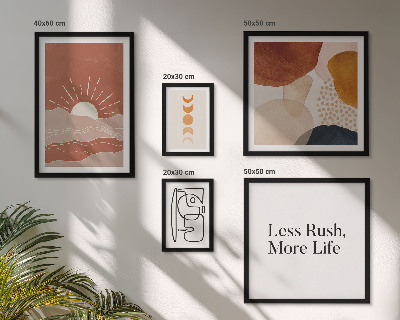 Set de 5 cuadros para salón Gráficos abstractos de sol con estilo