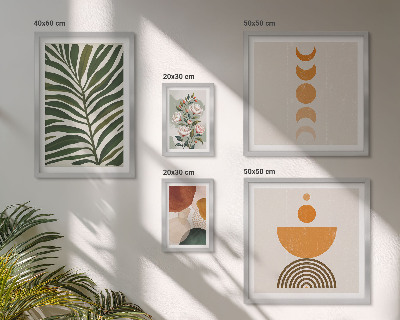 Pared galería de arte Patrones de plantas formas bohemias
