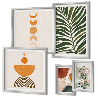 Pared galería de arte Patrones de plantas formas bohemias