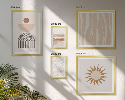 Set de 5 cuadros para salón Formas abstractas y elegantes de la naturaleza
