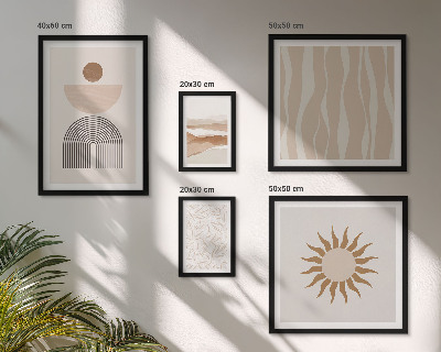 Set de 5 cuadros para salón Formas abstractas y elegantes de la naturaleza
