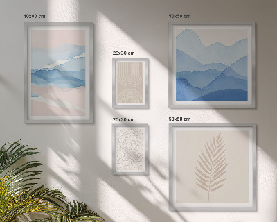 Pared galería de arte hojas de paisajes abstractos