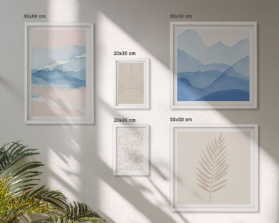 Pared galería de arte hojas de paisajes abstractos