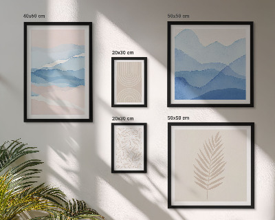 Pared galería de arte hojas de paisajes abstractos