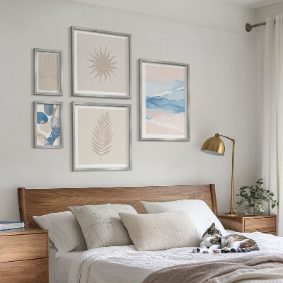 Conjunto de cuadros decorativos Ondas vegetales abstractas