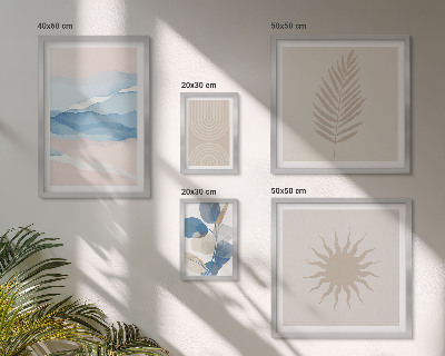 Conjunto de cuadros decorativos Ondas vegetales abstractas