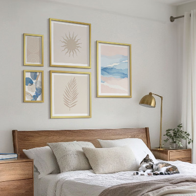 Conjunto de cuadros decorativos Ondas vegetales abstractas