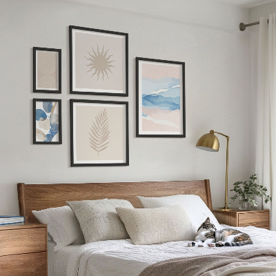 Conjunto de cuadros decorativos Ondas vegetales abstractas