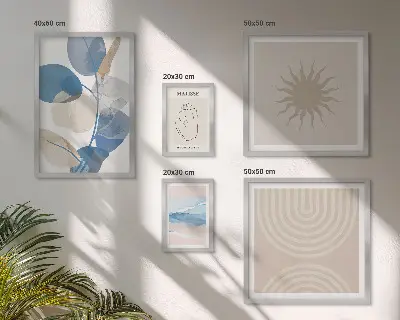 Set de 5 cuadros de plantas abstractas diseño decorativo para salón
