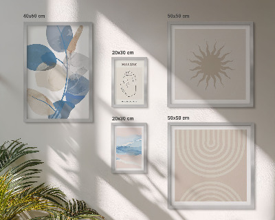 Set de 5 cuadros para salón Plantas abstractas con estilo