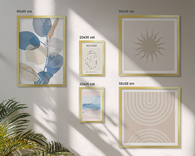 Set de 5 cuadros para salón Plantas abstractas con estilo