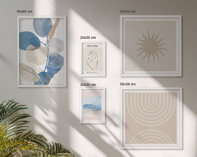 Set de 5 cuadros para salón Plantas abstractas con estilo