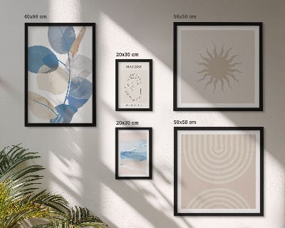 Set de 5 cuadros para salón Plantas abstractas con estilo