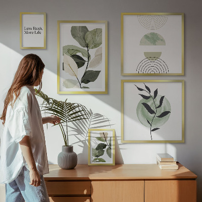 Conjunto de cuadros decorativos Gráficos de plantas elegantes para interiores