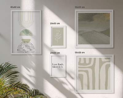 Set de 5 cuadros para salón Gráficos de naturaleza con estilo pastel