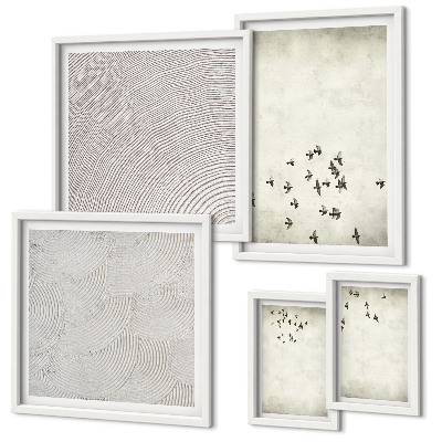 Conjunto de cuadros decorativos Pintura minimalista de pájaros