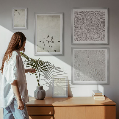 Conjunto de cuadros decorativos Pintura minimalista de pájaros