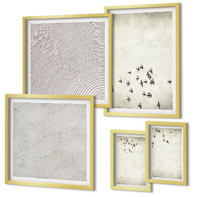 Conjunto de cuadros decorativos Pintura minimalista de pájaros