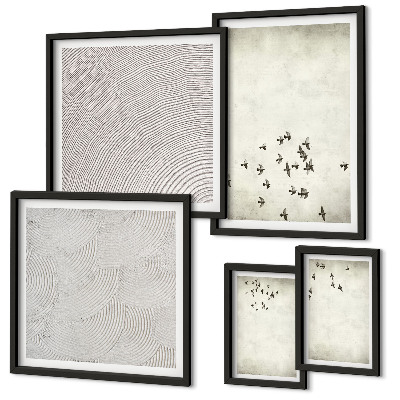 Conjunto de cuadros decorativos Pintura minimalista de pájaros