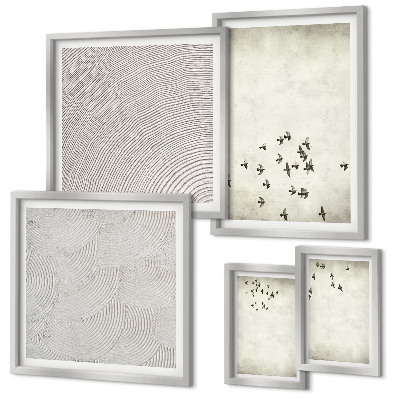 Conjunto de cuadros decorativos Pintura minimalista de pájaros