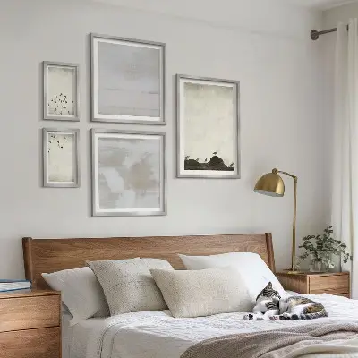 Pájaros minimalistas en vuelo cuadro para pared galería de arte