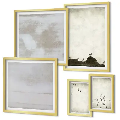 Pájaros minimalistas en vuelo cuadro para pared galería de arte