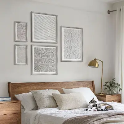 Conjunto de cuadros decorativos con diseño de estructuras geométricas de patrones de arena