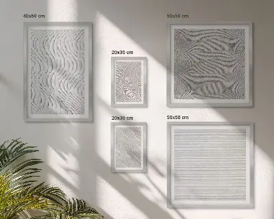 Conjunto de cuadros decorativos con diseño de estructuras geométricas de patrones de arena