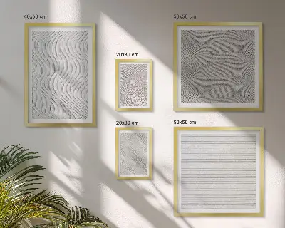 Conjunto de cuadros decorativos con diseño de estructuras geométricas de patrones de arena