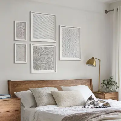Conjunto de cuadros decorativos con diseño de estructuras geométricas de patrones de arena