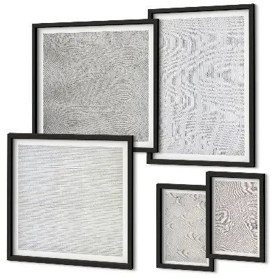 Conjunto de cuadros decorativos con diseño de estructuras geométricas de patrones de arena