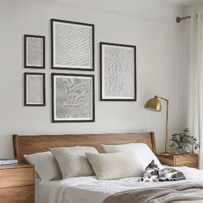 Conjunto de cuadros decorativos con diseño de estructuras geométricas de patrones de arena