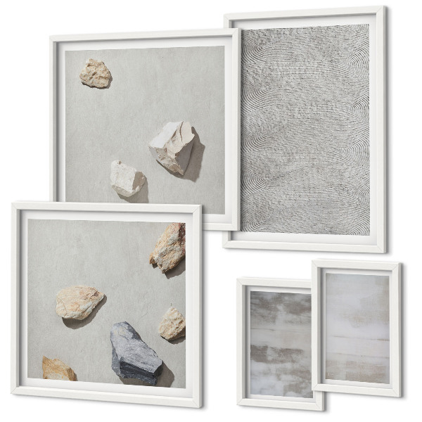 Set de 5 cuadros para salón Texturas minimalistas modernas