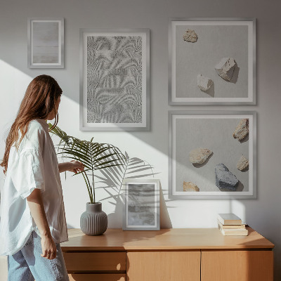 Set de 5 cuadros para salón Texturas minimalistas modernas