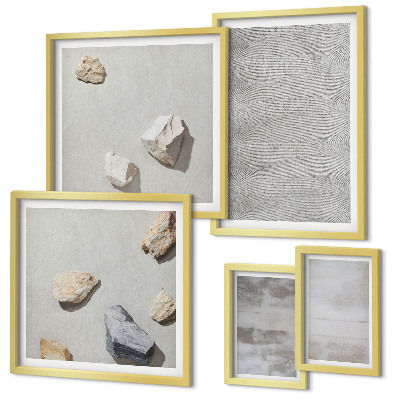 Set de 5 cuadros para salón Texturas minimalistas modernas